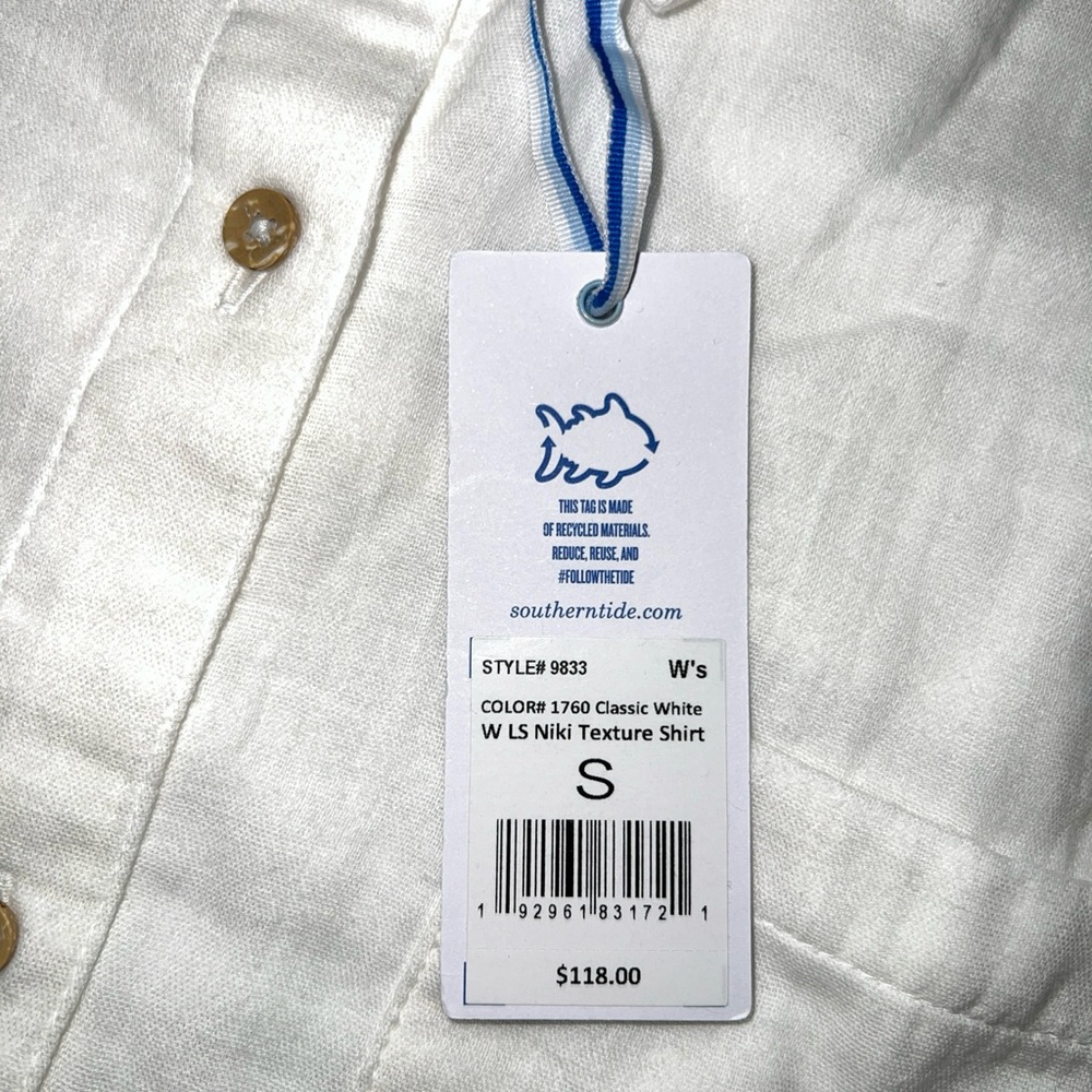 Southern Tide Women's Niki Texture Shirt - Classic White - Picture 4 of 11